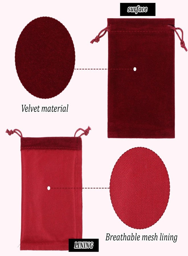 Exclaith 20Pcs Velvet Drawstring Pouches, 3x4 inch Premium Velvet Bags with Drawstring Small Velvets Bags Jewelry Candy Dice Gift Party Favor Treat Bag Pouch Advent Calendar Bag for Christmas Jewelry Bracelet - Image 5